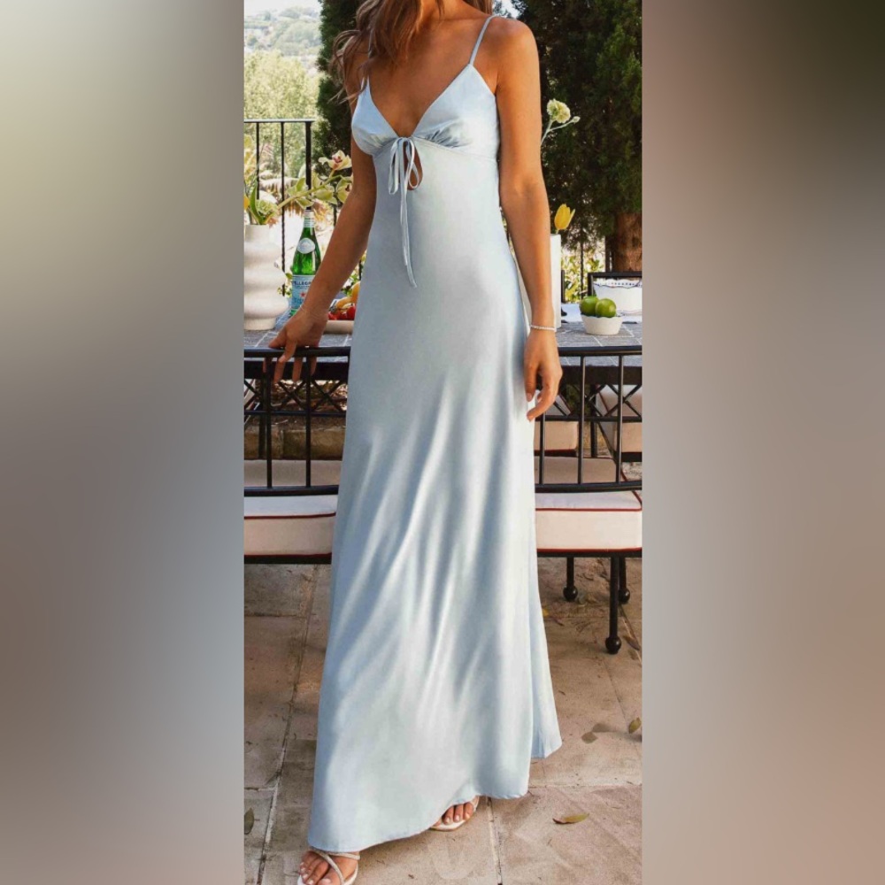 Peppermayo Sky Blue Satin Dress Never Worn!
